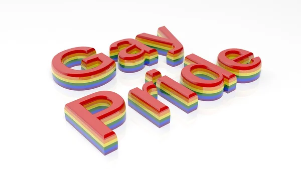 3D rendering szavak meleg büszkeség, fehér háttér — Stock Fotó