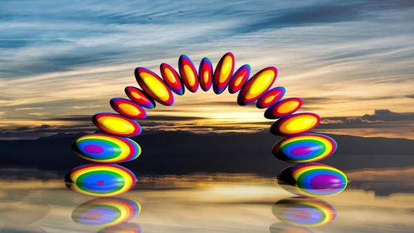 3d rendering zen stones in rainbow colors — Stock Photo, Image