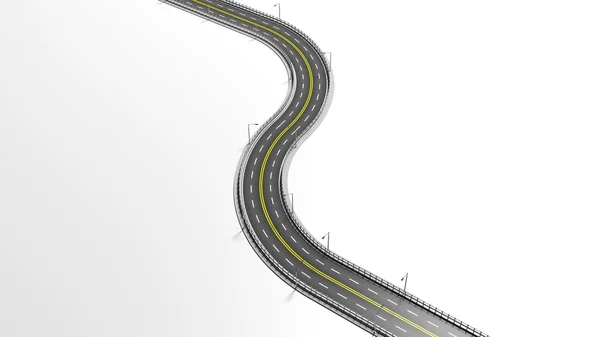 Elemento de rodovia 3D isolado no fundo branco — Fotografia de Stock