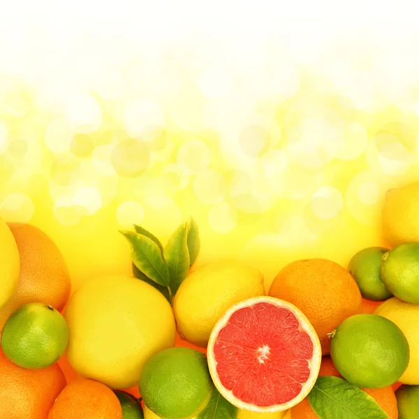 新鲜柑橘类水果中闪闪发亮的背景 — 图库照片