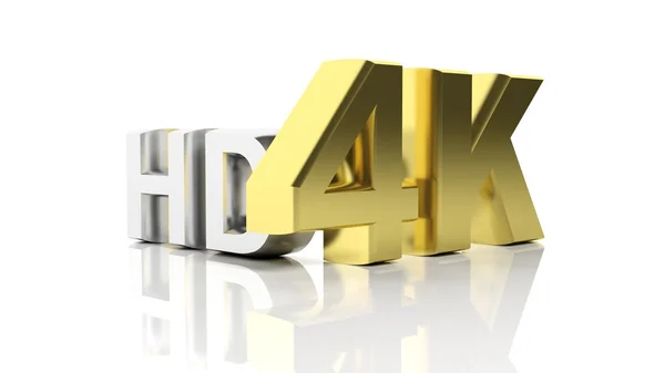 Oro 3D 4K y plata HD símbolos aislados —  Fotos de Stock