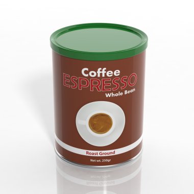 3D espresso kahve izole üzerinde beyaz olabilir