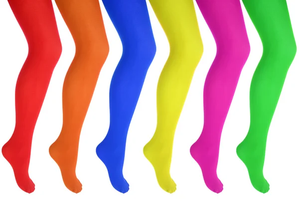 Patas de mujer en medias de colores — Foto de Stock