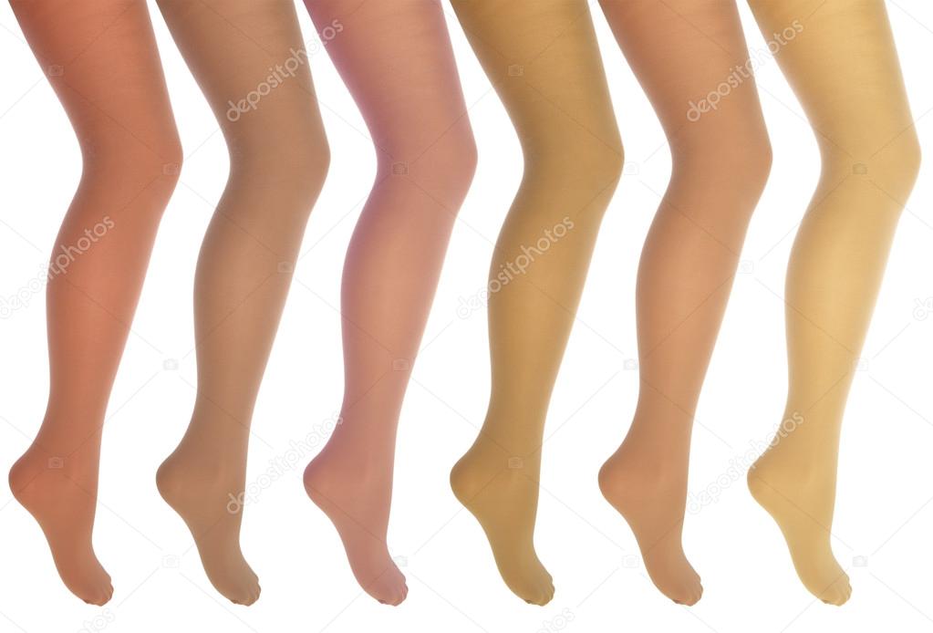 Women's legs in various tights