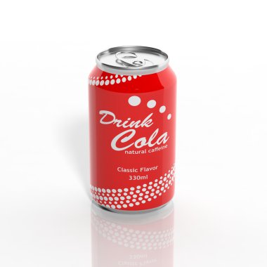 3D cola içmek olabilir izole üzerinde beyaz