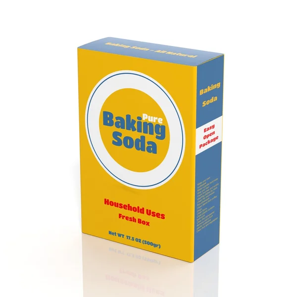 Pacote de papel 3D Baking Soda isolado em branco — Fotografia de Stock