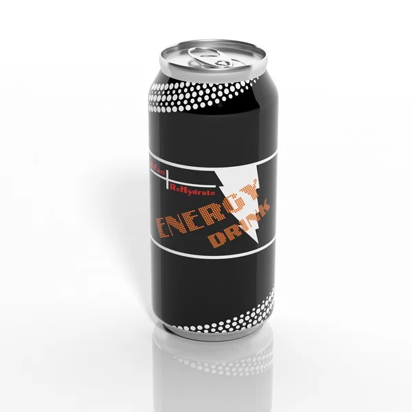 3D Energy Drink Dose isoliert auf weiß — Stockfoto