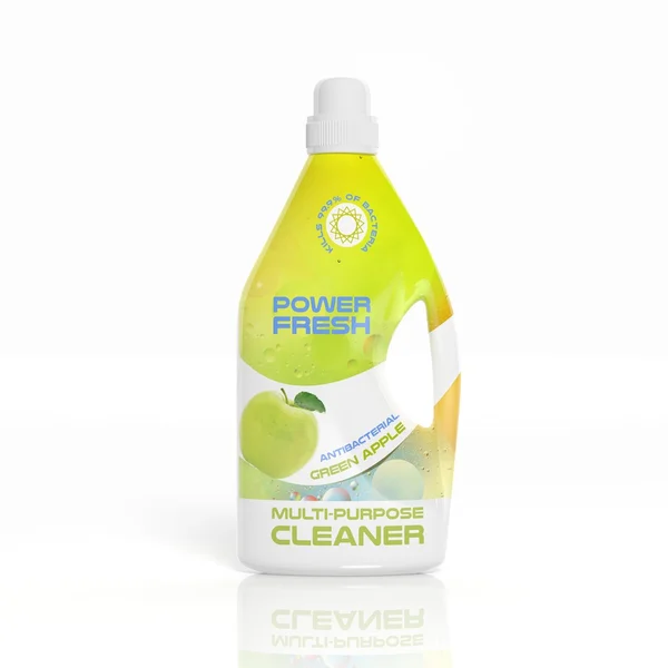 3D Multi-Purpose Cleaner butelki z tworzyw sztucznych na białym tle — Zdjęcie stockowe