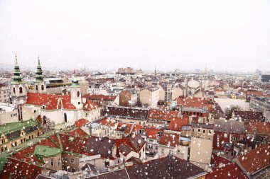 Viyana rooftops cityscape kar ile