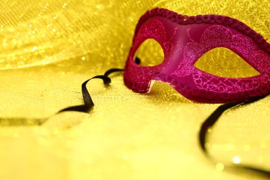 Altın arka plan Vintage karnaval maskesi