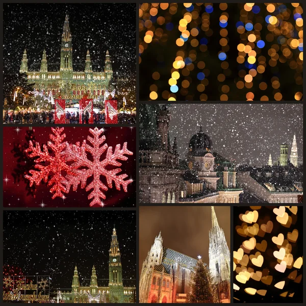 Mooie winter fotografie collage Wenen Oostenrijk — Stockfoto