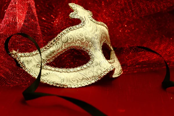 Vintage carnival mask in red background — Stock Photo, Image