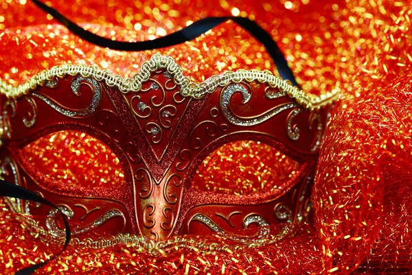 Vintage carnival mask in front of glowing background — Stock Photo, Image