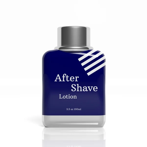 3D after Shave flaska isolerad på vit bakgrund — Stockfoto