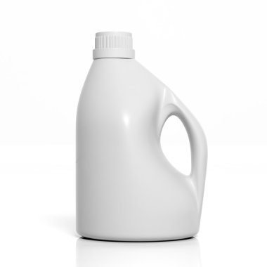 3d boş deterjan şişesi mockup beyaz izole