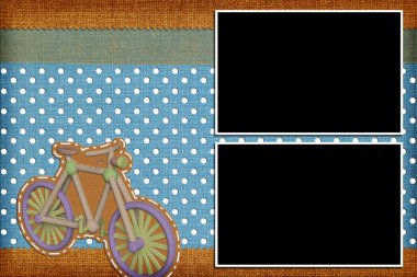 Fotoğraf çerçeveleri ile dekoratif şablonu. Karalama defteri, photobook kavramı