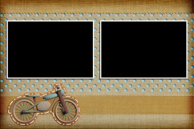 Fotoğraf çerçeveleri ile dekoratif şablonu. Karalama defteri, photobook kavramı