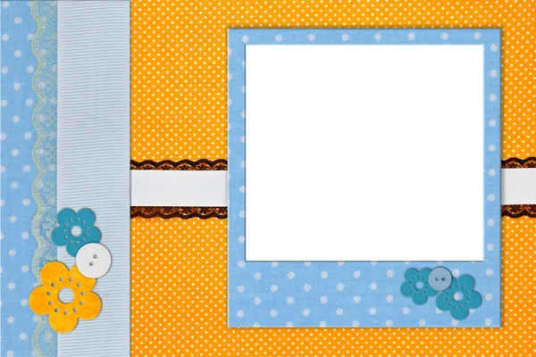 Photo frame on polka dot background — Stock Photo, Image