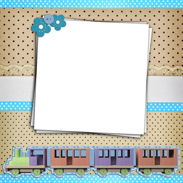 Stapel blanco papier op polka dots achtergrond — Stockfoto