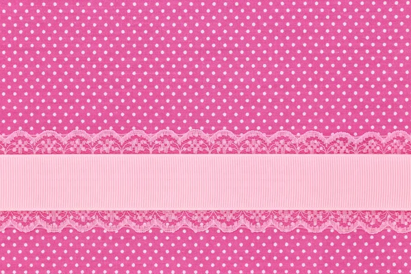 Pink retro polka dot textile background — Stock Photo, Image