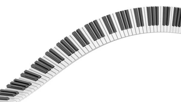 Fala streszczenie klawiatury fortepianu na białym tle — Zdjęcie stockowe