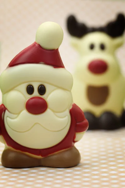 Chocolate navideño festivo Santa Claus y confitería de ciervos — Foto de Stock