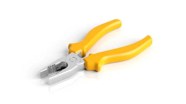 Yellow pliers, isolated on white background — Stock Photo, Image