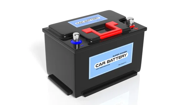 Car battery, isolated on white background — Stock Photo, Image