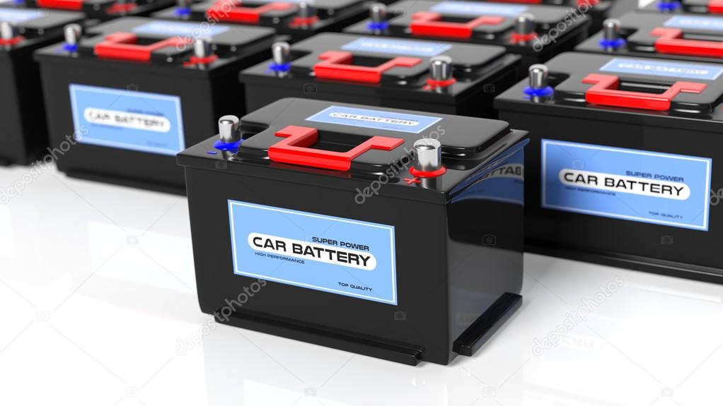 Car batteries, isolated on white background