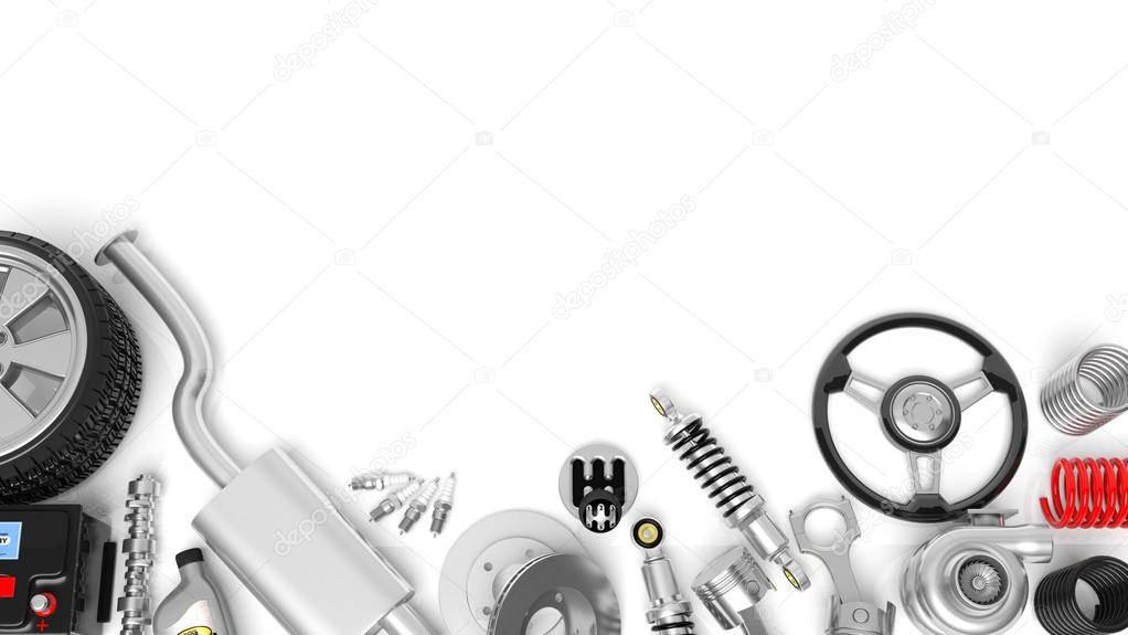 Various car parts and accessories, isolated on white background Photo by ©viperagp 70772877