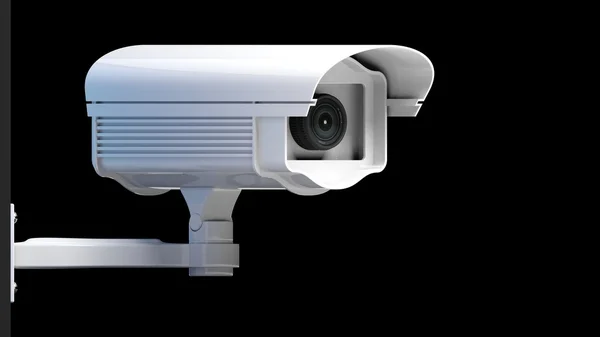 Security surveillance camera isolated on black background — Stock Photo, Image