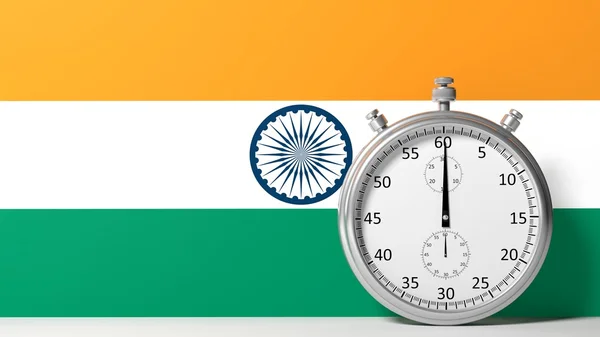 Flag of India with chronometer — Stock Photo, Image