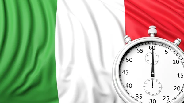 Drapeau de l'Italie avec chronomètre — Photo