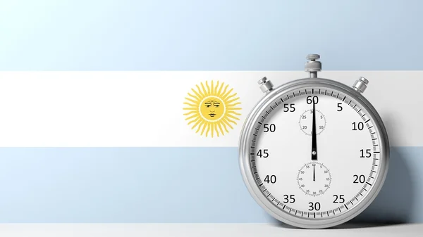 Flag of Argentina with chronometer — Stock Photo, Image
