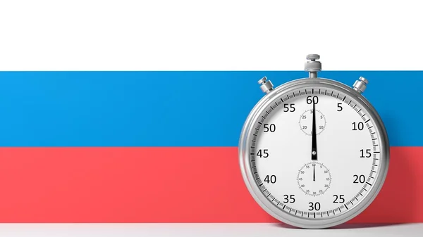 Прапор Росії з хронометр — стокове фото