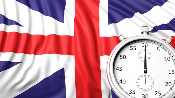 Flag of United Kingdom with chronometer — Stock Photo, Image