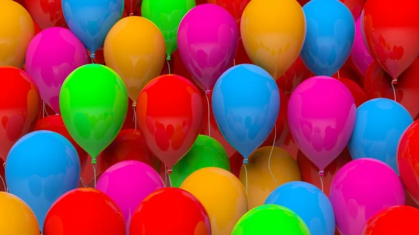 Primer plano de un montón de globos de colores —  Fotos de Stock