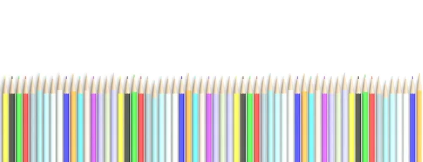 Colorful pencils on white, banner — Stock Photo, Image