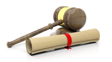 Beyaz arka plan üzerinde izole kaydırma ile tokmak