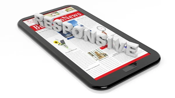 Tabletta / smartphone, elszigetelt fehér. Rugalmas web design koncepció. — Stock Fotó