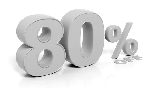 80% 3D-nummers, geïsoleerd op witte achtergrond. — Stockfoto