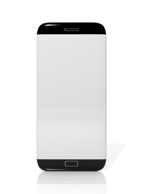 Beyaz arka plan üzerinde izole Smartphone boş ekran şablonu.