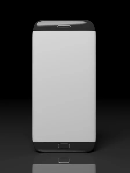 Smartphone modelo de tela em branco, isolado no fundo preto . — Fotografia de Stock