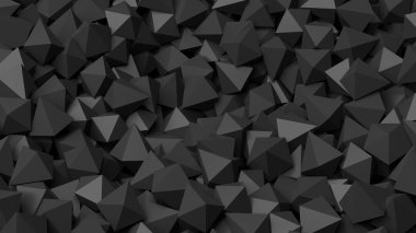 3D siyah polyhedrons arka plan kazık