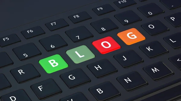 Чорна клавіатура крупним планом зі словом Блог — стокове фото