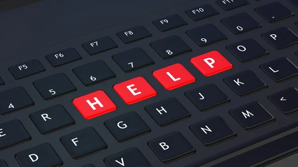 Teclado negro de cerca con la palabra Help — Foto de Stock