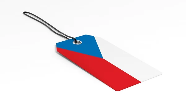 Сделано в Чехии ценник с национальным флагом, изолированный на белом фоне . — стоковое фото