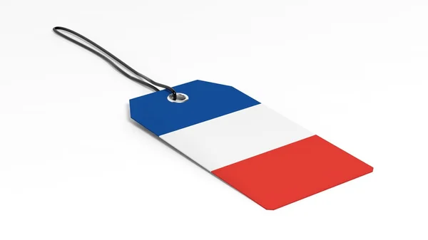 Made in France price tag with national flag, isolated on white background. — Stockfoto