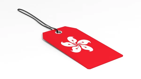 Made in Hong Kong price tag with national flag, isolated on white background. — 스톡 사진