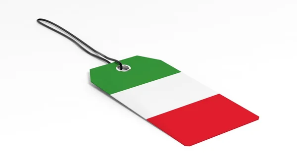 Made in Italy etiqueta de preço com bandeira nacional, isolado em fundo branco . — Fotografia de Stock